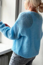 Cozy V-Neck Long-Sleeved Knit Sweater