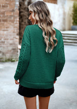 Cable Knit Sleeve Pullover Sweater