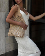Crochet Knit Midi Sleeveless Midi Dress