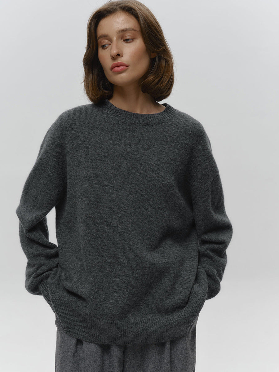 Basic Solid Pullover Knit Sweater
