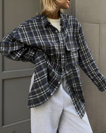 Plaid Print Long-line Shirt