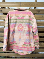 Pink Geo Print Button Down Jacket