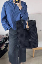 Handwoven Oversized Leather Shoulder Tote