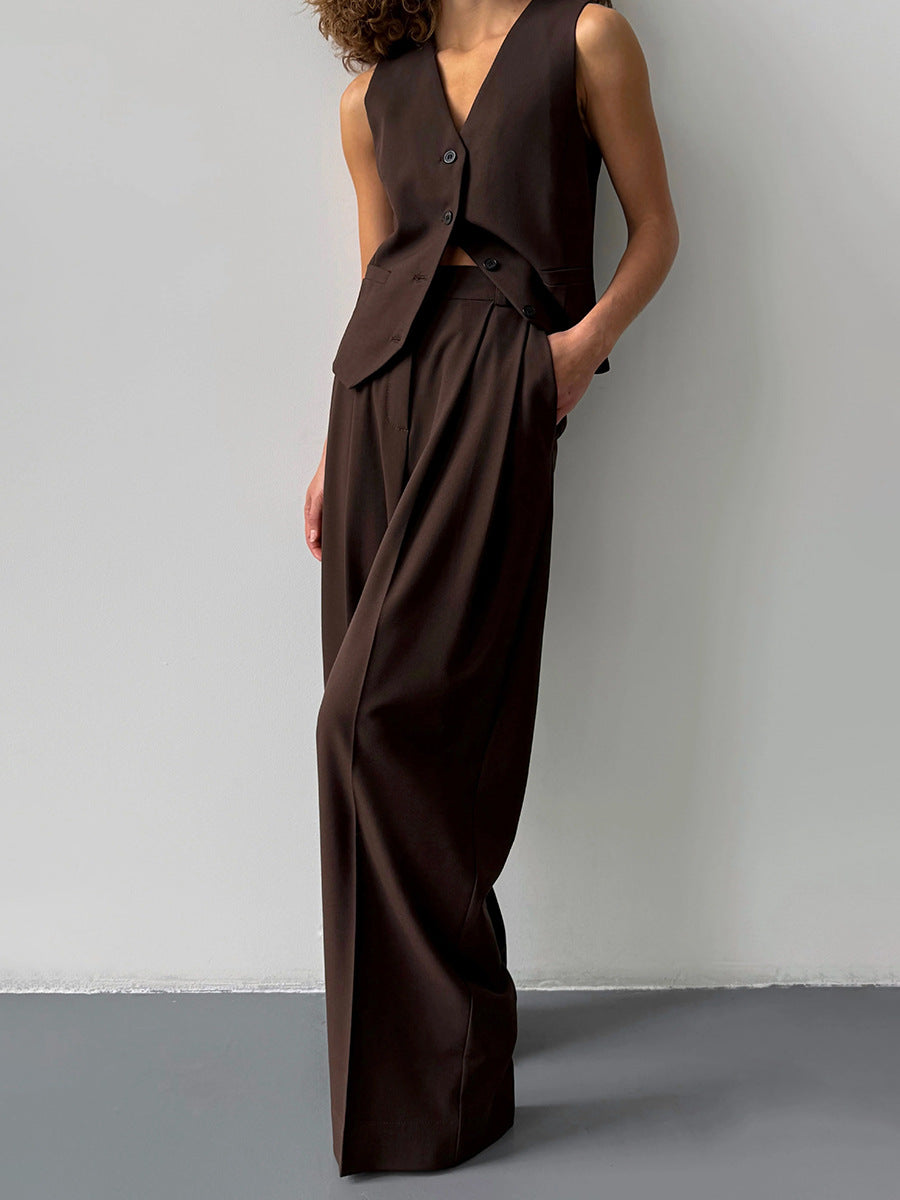 Grey Loose Wide-Leg Pants