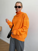 Solid Ribbed Edge Knit Pullover Sweater