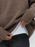 Basic Solid Pullover Knit Sweater