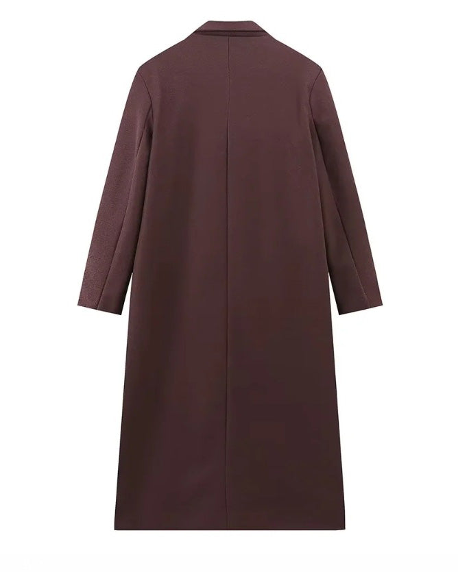 Chic Double-Breasted Long Trench Coat