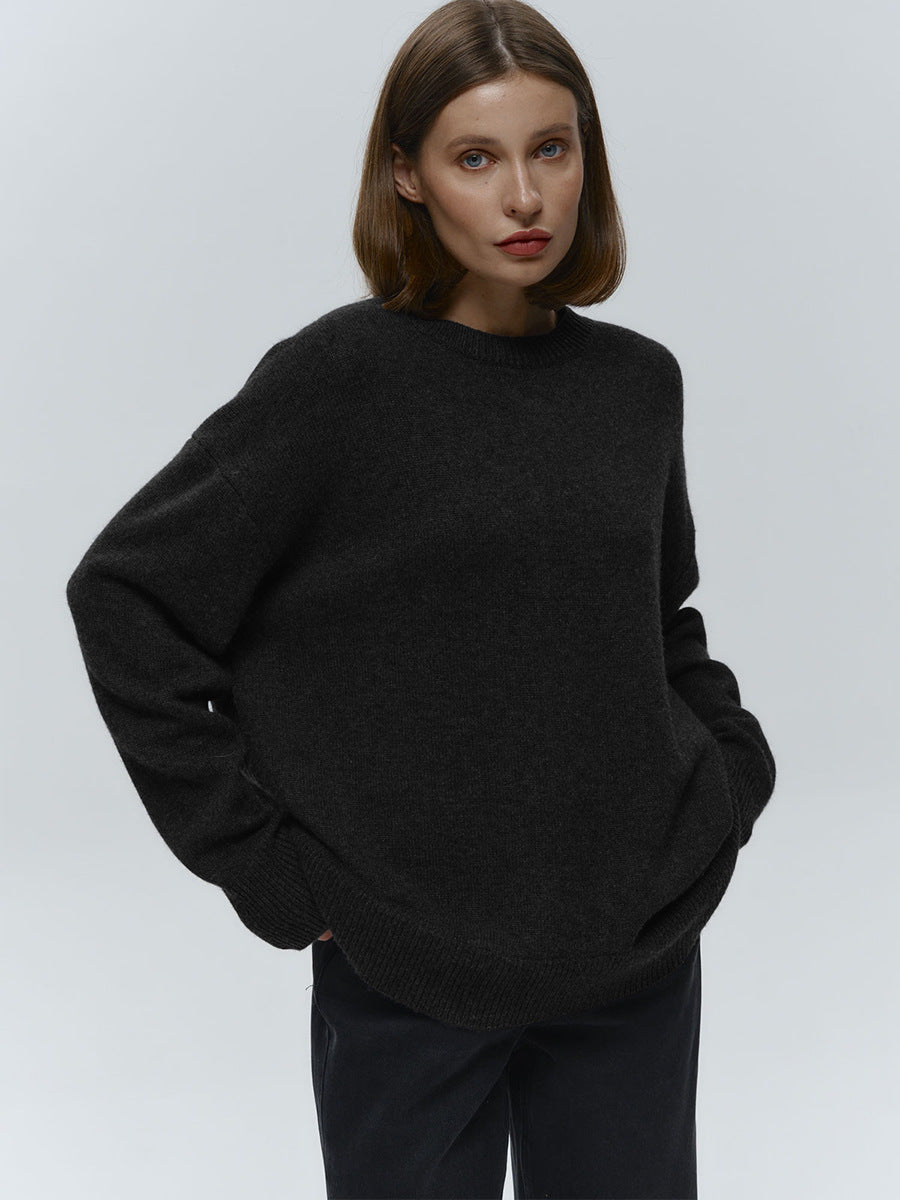 Basic Solid Pullover Knit Sweater