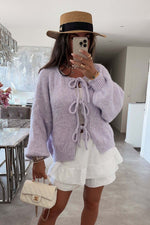 Cute Front Bow-tie Knit Cardigan