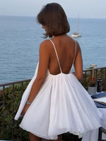 White Backless Slip Mini Dress