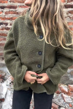 All Matching Buttoned Fleece Jacket