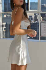 Elegant Lace Edge Slip Satin Dress