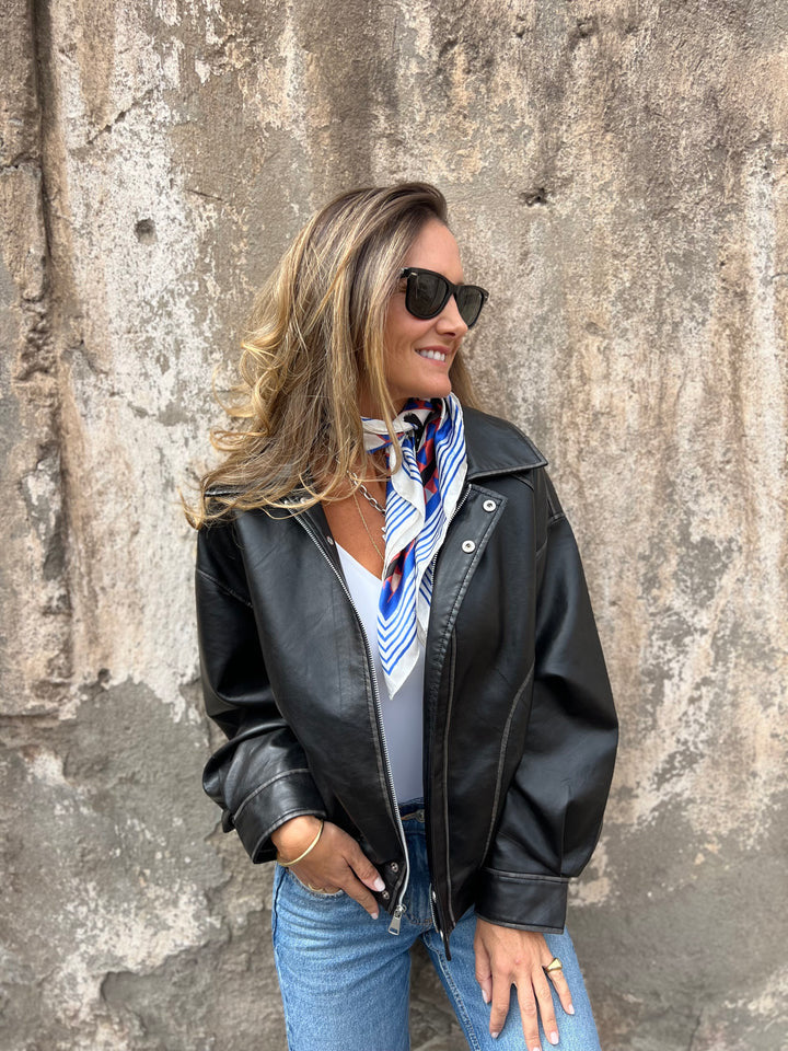 Retro Faux Leather Motorcycle Bomber Jacket