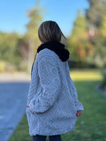 Vintage Hooded Zip-Up Fur Coat