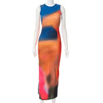 Dip Dye Sleeveless Midi Dress