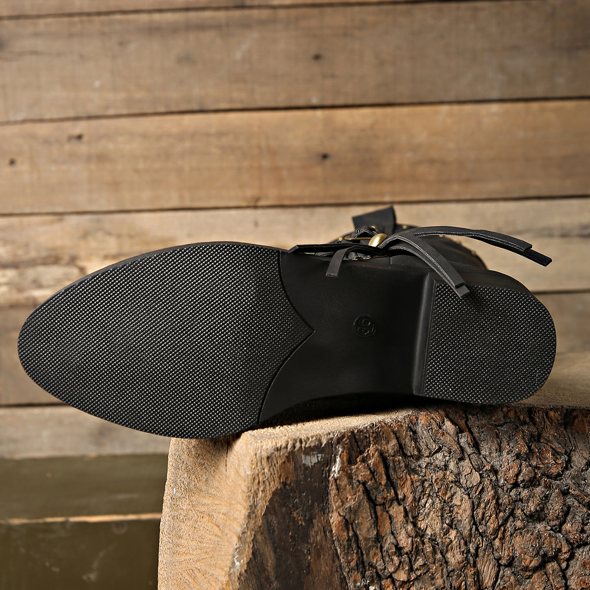 Rivet Belt Tassel Trim Mid-calf Martin Boots