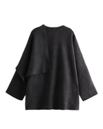 Asymmetric Scarf Cropped Knitted Jacket
