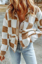 Classic Plaid Fleece Button Down Coat