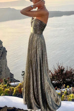 Strapless Sequined Bandeau Party Maxi Dress