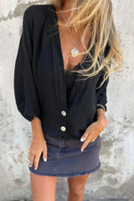 Slouchy Buttoned Linen Shirt