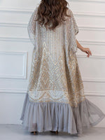 Gorgeous Bat Sleeve Cape Coat Dress Two Piece Suit