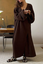 Brown Slouchy Long Knit Sweater