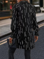 Abstract Striped Print Loose Chiffon Shirt