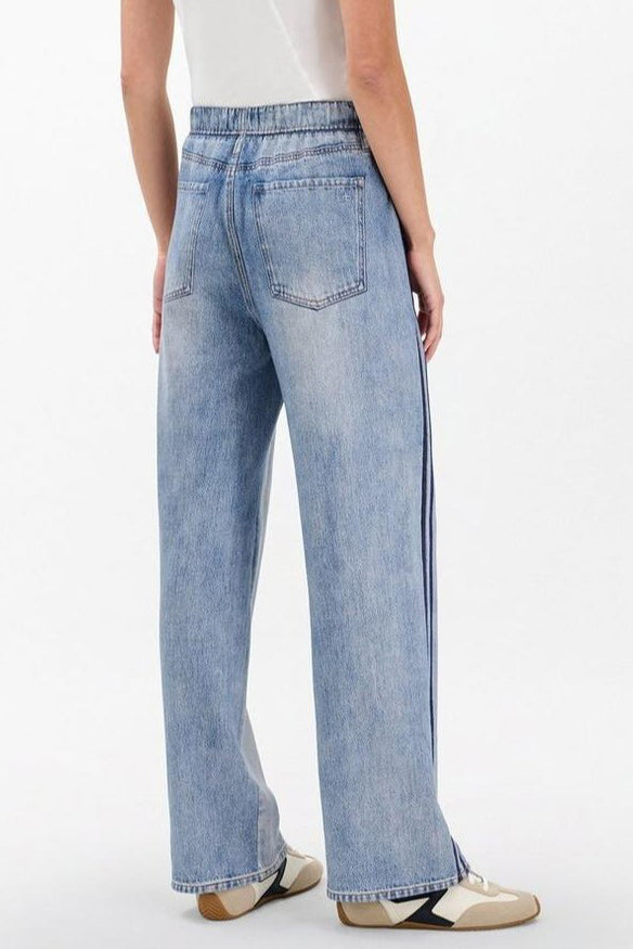 Light Blue Side-Striped Denim Jeans