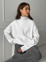 Solid Ribbed Edge Knit Pullover Sweater