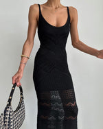 Crochet Knit Midi Sleeveless Midi Dress