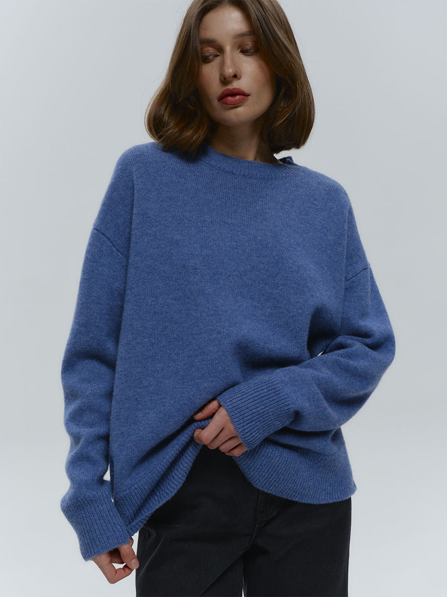 Basic Solid Pullover Knit Sweater