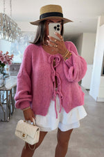 Cute Front Bow-tie Knit Cardigan
