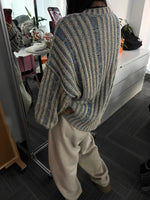 Retro Striped Contrast Loose Sweater