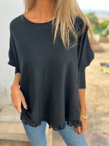 Long Sleeved Loose Fit Knit Top