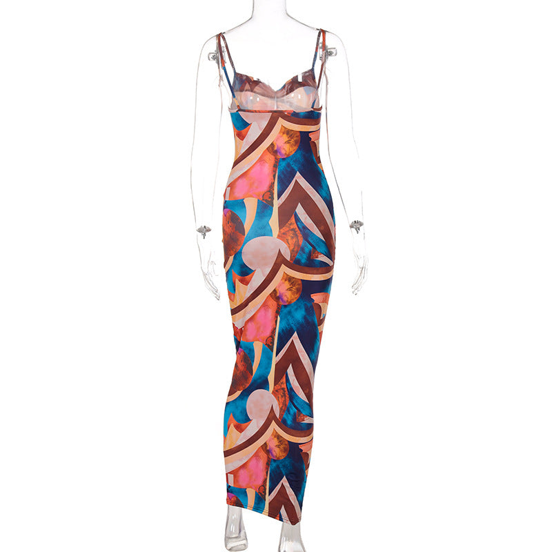 Wild West Backless Slip Midi Dress