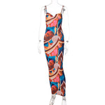Wild West Backless Slip Midi Dress