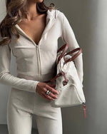 Homebody Club Slim-fit Hooded Two Piece Set