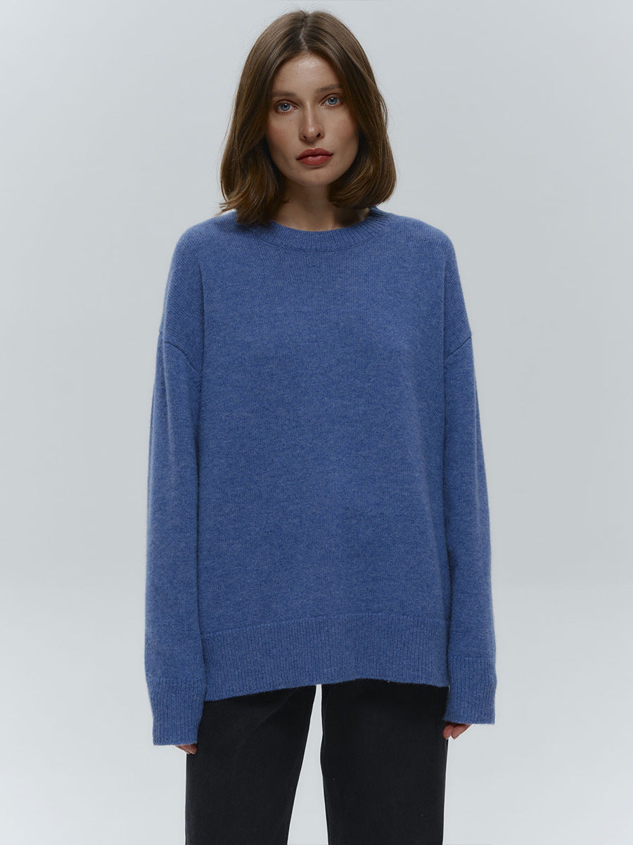 Basic Solid Pullover Knit Sweater