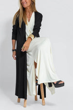 Casual Sleeveless Midi Dress and Long Cardigan Two-Piece Suit