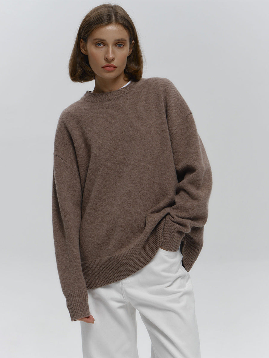 Basic Solid Pullover Knit Sweater