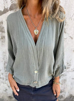 Slouchy Buttoned Linen Shirt