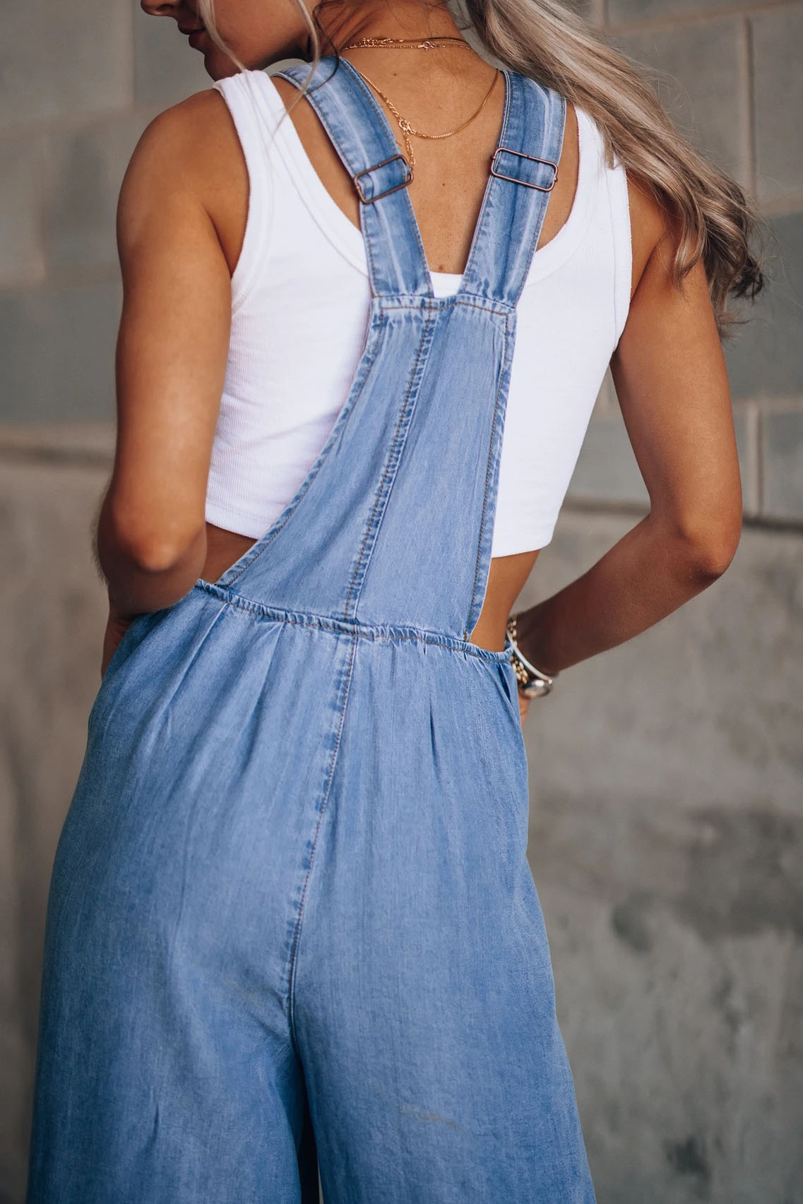Blue Denim Wide leg Jumpsuits