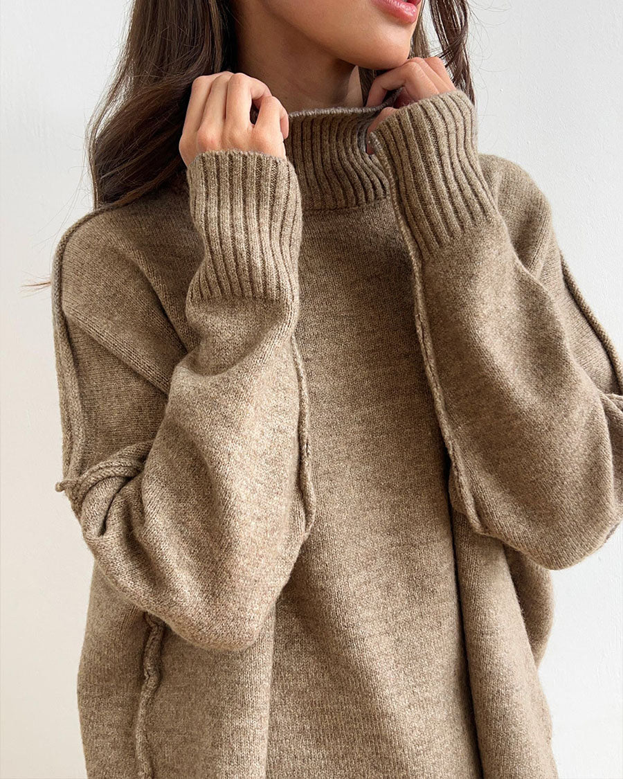 Slouchy Batwing Knit Sweater and Pants Two-Piece Suit
