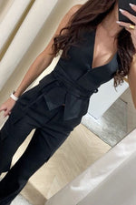 Solid Waist Tie Vest Top