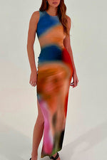 Dip Dye Sleeveless Midi Dress