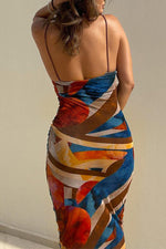 Wild West Backless Slip Midi Dress