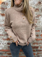 Stand Collar Solid Color Knit Sweater
