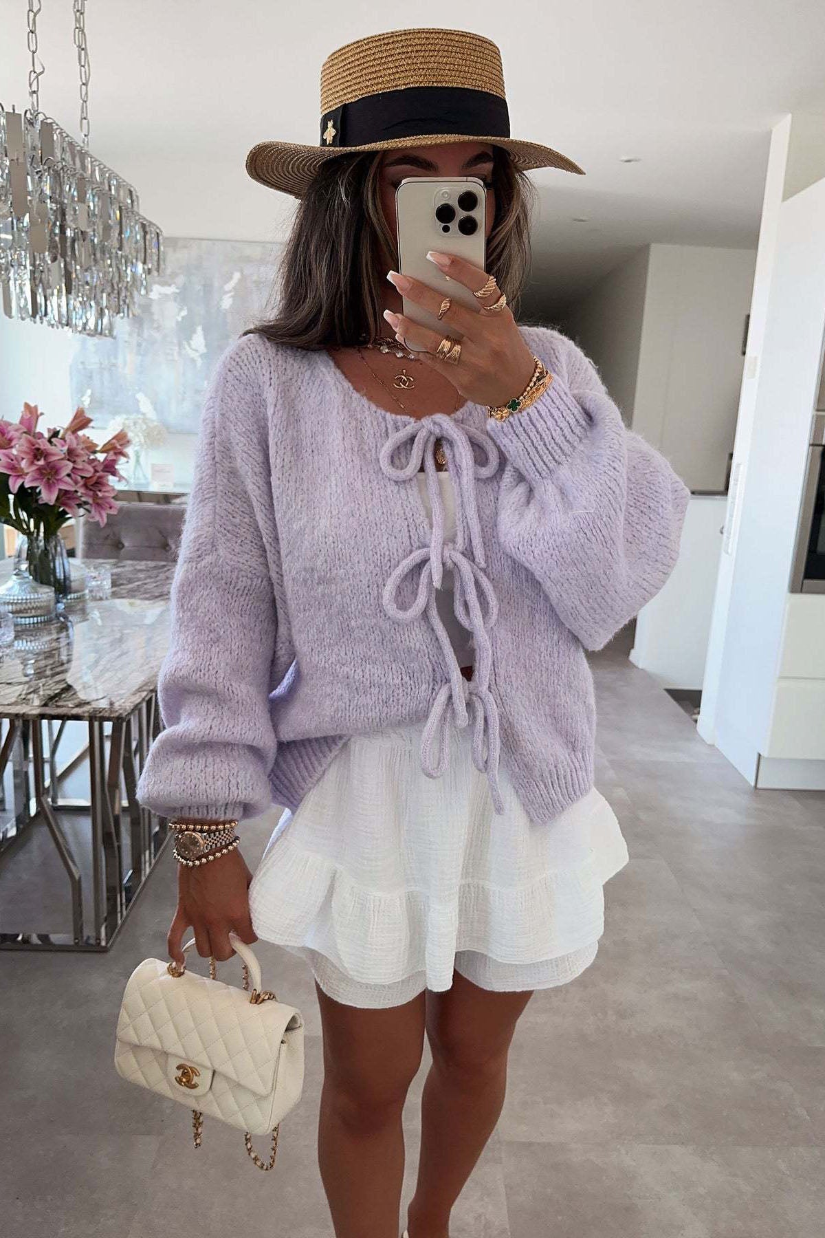 Cute Front Bow-tie Knit Cardigan