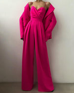 Spaghetti Strap Solid High Waist Jumpsuit