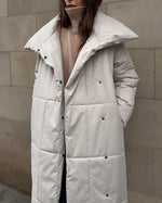 Large Lapel Tie Belted Long Cotton-Pad coat